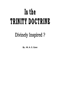 Pillars of Islaam
IS TRINITY DOCTRINE DIVINELY INSPIRED!
Scientific Research Admission of Islamic University