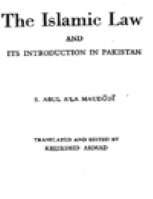 The Islamic Law and its intro in Pakistan
S. Abul Ala Mawdudi 