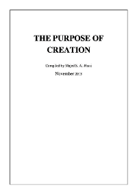 THE PURPOSE OF CREATION