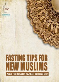 Fasting Tips for New Muslims
Upon becoming Muslim, one must fast the month Ramadan, the second act of worship that Allah enjoins upon us, every year.   One must abstain from anything that breaks the fast; eaing, drinking and sexual intercourse, from the time of fajr (dawn) until maghrib (sunset) as an act of obedience to Allah.   In this e-book, we will try to help you to make this Ramadan your best Ramadan ever.  
E-Da`wah Committee (EDC)