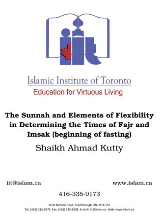 Determining the Times of Fajr and Imsak