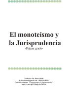 El monoteísmo y la Jurisprudencia -Primer grado-